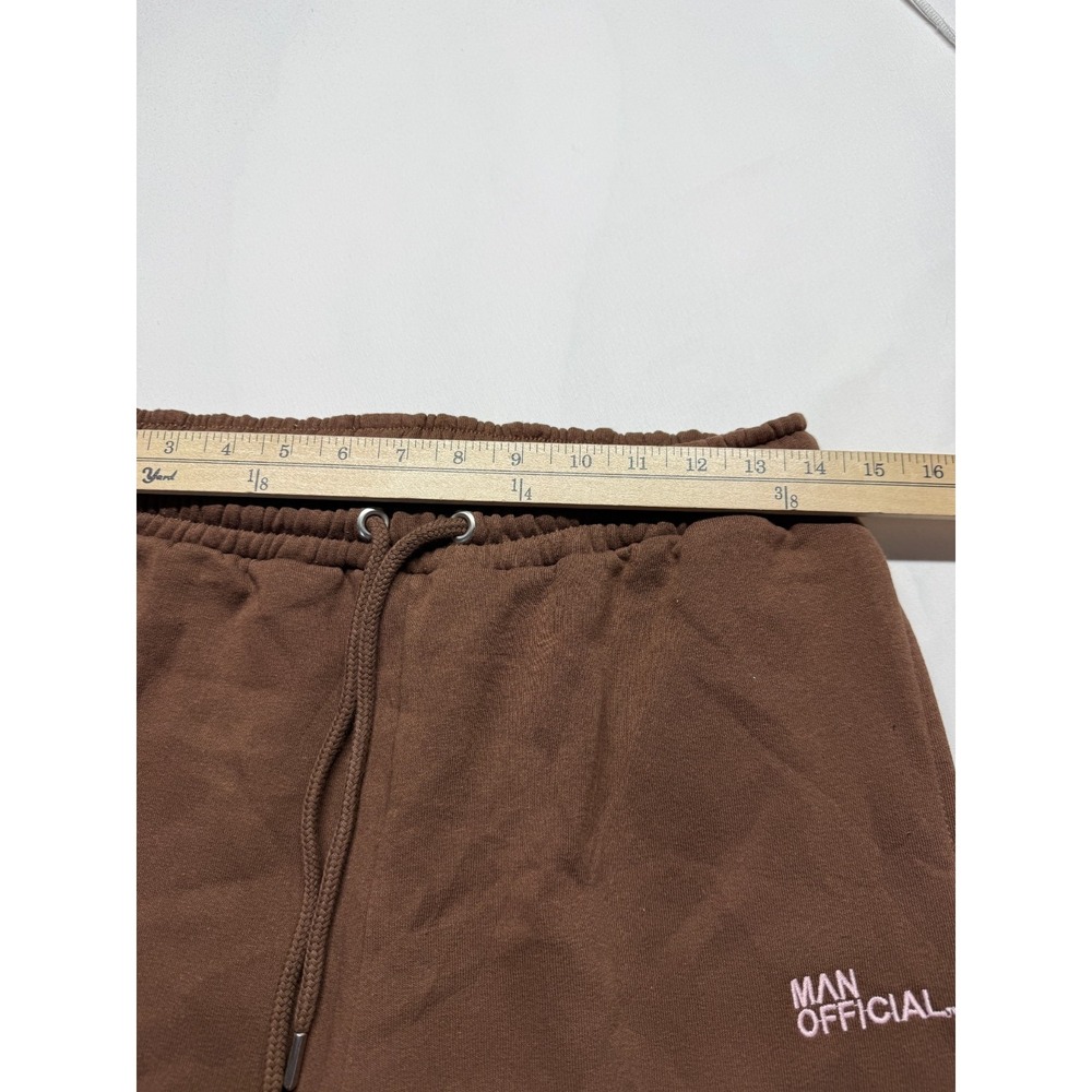 BoohooMAN Regular Gusset Sweatpants Mens Medium Chocolate Brown Paint Splatter - Picture 9 of 13